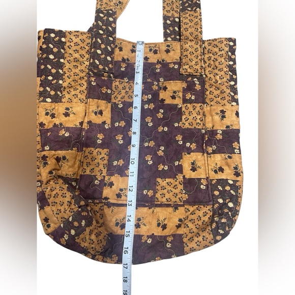 Quilted Floral Patchwork Fabric Handbag/Shoulder Purse/Book Bag GUC - Picture 15 of 16